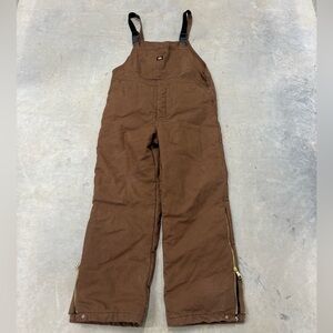 Large 12-14  Child Brown Insulated Dickies Overalls